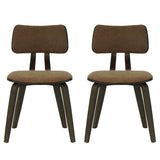 Jaguar - Curved Back Wood Dining Chair With Faux Leather Seat