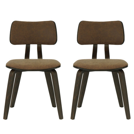 Jaguar - Curved Back Wood Dining Chair With Faux Leather Seat