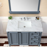 Elegant Sintered Stone Bathroom Vanity Top With Rectangular Undermount Ceramic Sink