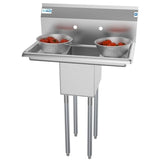 30 in. One Compartment Stainless Steel Commercial Sink with 2 Drainboards, Bowl Size 10" x 14" x 10" SA101410-10B3.