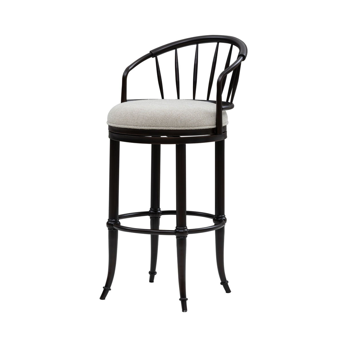 Luther - Commercial Grade Steel Frame Fabric Upholstered Swivel Bar Height Barstool