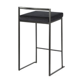 Fuji - Stackable Counter Stool With Cushion - Black Metal