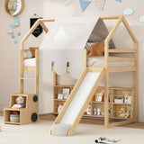 Loft Bed With House Shaped Frame And Tent