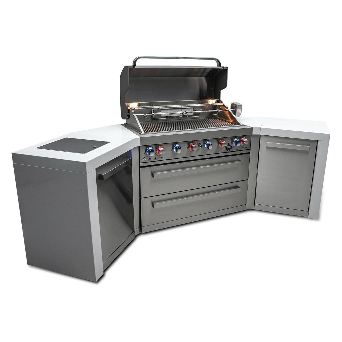 Mont Alpi Deluxe Series 8 Ft U-Shaped Propane Outdoor Kitchen Island w/ Side Burner - MAi805-D45