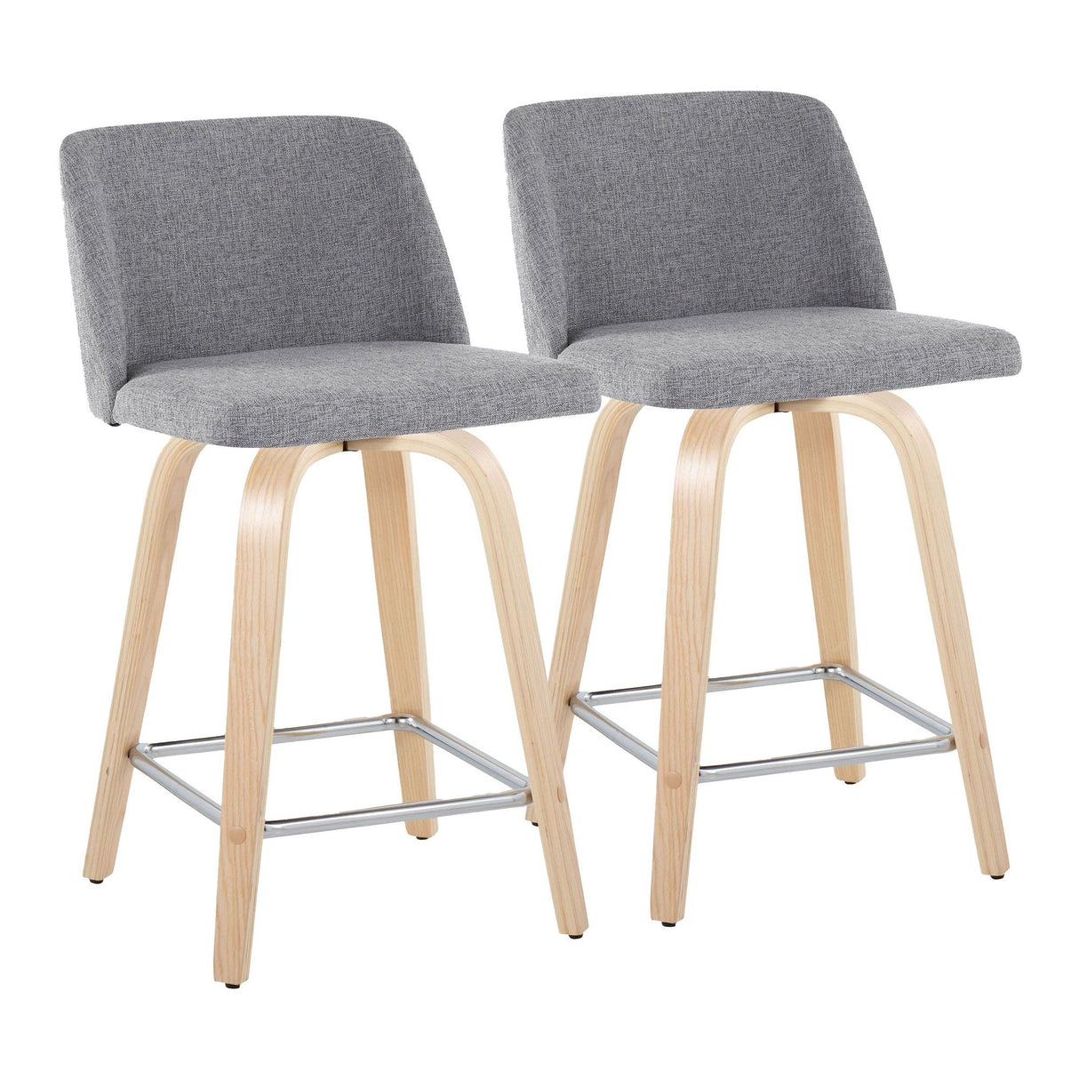 Toriano - 24" Fixed-Height Counter Stool (Set of 2) - Gray