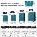 Hardshell Luggage Sets 4 Pieces + Bag Spinner Suitcase With Tsa Lock Lightweight - 16" / 20" / 24" / 28" Luggages