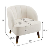 Elegant Upholstered Barrel Accent Chair With Wooden Legs
