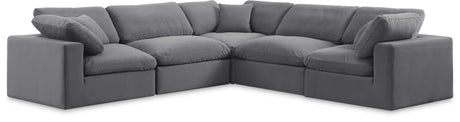 Comfy - 5 Piece Velvet Modular Corner Sectional