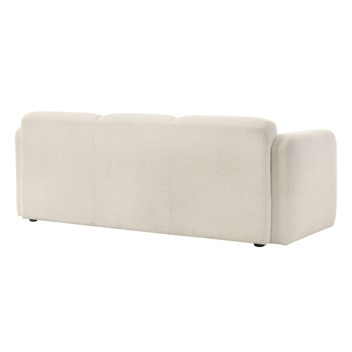 Sierra - Boucle Fabric Sofa With Rounded Arms - Ivory