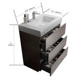 Alice - Bathroom Vanity With Large Storage Freestanding Bathroom Vanity, Sink For Modern Bathroom, One-Piece Sink Basin Without Drain And Faucet