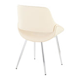 Fabrizzi - Mid-Century Modern Accent / Dining Chair (Set of 2) - Chrome Metal