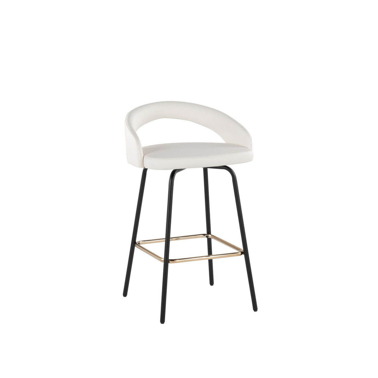 Grotto - Upholstered Fixed-Height Counter Stool - Black Metal