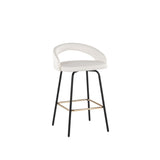 Grotto - Upholstered Fixed-Height Counter Stool - Black Metal