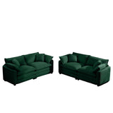 Elegant Corduroy Oversized Sectional Sofa Set With Deep Seats And Flexible Layout