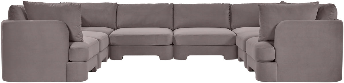 Hammond - Velvet Performance Fabric Upholstered 8 Piece U-Shaped Sectional