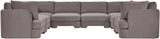 Hammond - Velvet Performance Fabric Upholstered 8 Piece U-Shaped Sectional