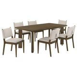 Ottowa - 7 Piece Rectangular Wood Dining Room Table Set - Brown