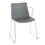 Matcha - Contemporary Chair (Set of 2) - Chrome And Gray