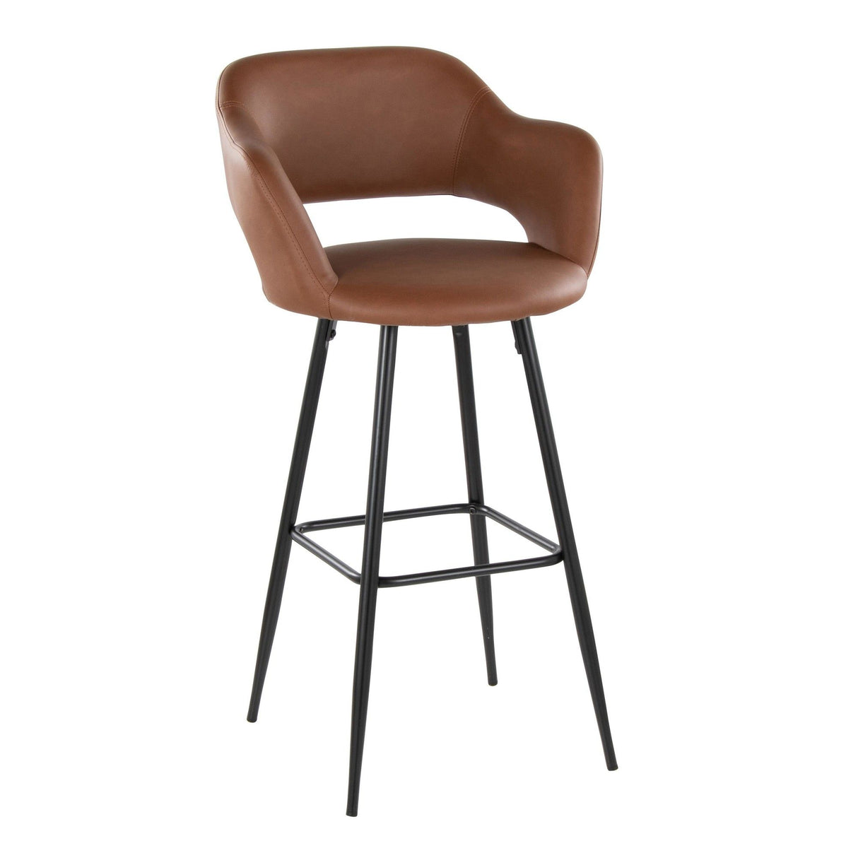 Margarite - 30" Fixed-Height Barstool - Black Metal (Set of 2)