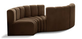 Arc - Velvet 4 Piece Curved Modular Sofa