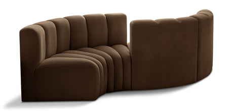 Arc - Velvet 4 Piece Curved Modular Sofa