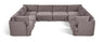 Hammond - Velvet Performance Fabric Upholstered 8 Piece U-Shaped Sectional