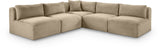 Shaggy - Fabric 5 Piece Modular Corner Armless Sectional