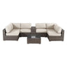 Elegant 4 Person Wicker Patio Seating Set With Cushions And Glass Top Table