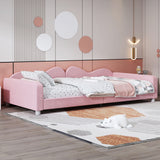 Upholstered Daybed, Sherpa Fabric Sofabed With Cloud-Shaped Backrest