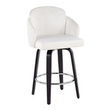 Dahlia - Contemporary Counter Stool With Velvet Seat (Set of 2) - Black Wood