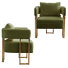 Modern Decorative Chair Teddy Fleece Upholstered And Metal Foot