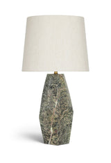 Seraphine - Genuine Marble And Linen Textured Fabric Table Lamp