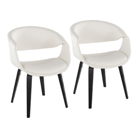 Curvo - Upholstered Chair (Set of 2) - Black Wood Legs