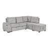 Pull-Out L-Shaped Sectional Sofa With Movable Ottoman And Stool, Large Storage Space, A Cup Holder, And 2 USB Ports For Living Room