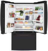GE GYE22GENDS - 36 in. 22.1 cu. ft. Counter Depth French Door Refrigerator with Ice & Water Dispenser - Fingerprint Resistant Black Slate