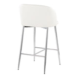 Fran - Fixed-Height Counter Stool (Set of 2) - Silver Metal Base