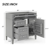 Bathroom Vanity With 2 Drawers And Tip-Out Drawer, Storage Cabinet