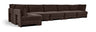 Hammond - Velvet Performance Fabric Upholstered 6 Piece L-Shaped Armless Sectional