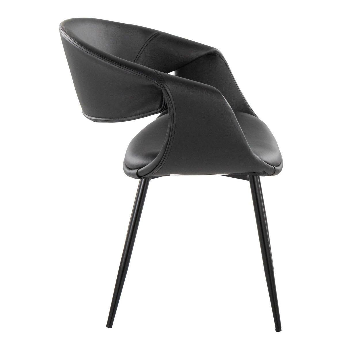 Curvo - Upholstered Chair (Set of 2) - Black Metal Legs