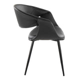 Curvo - Upholstered Chair (Set of 2) - Black Metal Legs