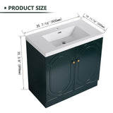 Contemporary Freestanding Bathroom Vanity With Resin Sink & Soft-Close Cabinet Doors