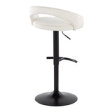 Grotto - Upholstered Adjustable Barstool - Black Metal Base