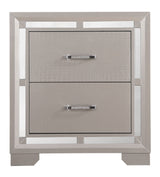 Elegant Nightstand - Silver Champagne