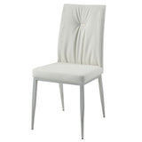 Kamaile - Side Chair Set of 2) - Beige Synthetic Leather & Chrome