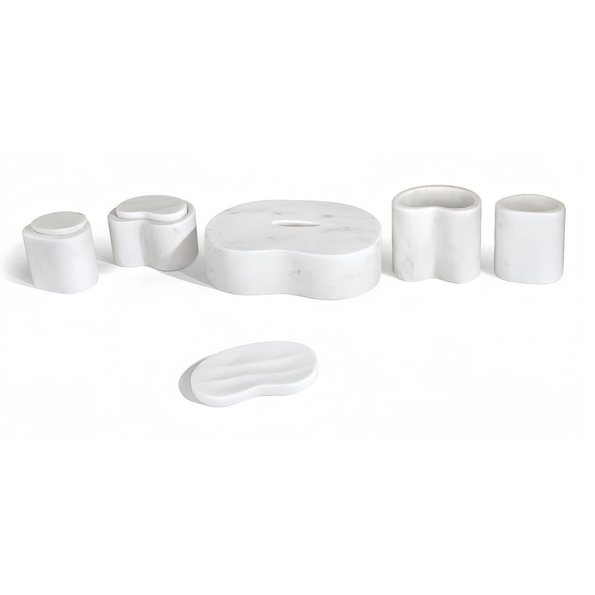 Elegant Natural Marble Bathroom Accessories Set