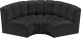 Arc - Faux Leather 3 Piece Modular U-Shaped Sofa