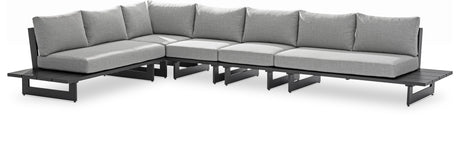 Maldives - 5 Piece Water Resistant Outdoor Patio Modular Sectional With Gray Base