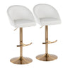 Matisse - Highback Adjustable Barstool With Rounded T Footrest (Set of 2) - Gold Metal