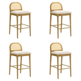 Lucio - Modern Farmhouse Wood Bar Height Kitchen Bar Stool