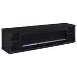 Deiter - 79" TV Stand Fireplace Media Console - Black